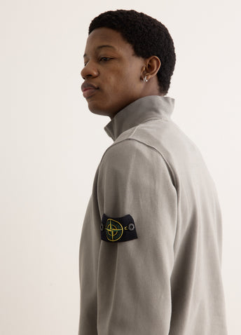 Regular Fit Organic Cotton Badge Half Zip Sweatshirt