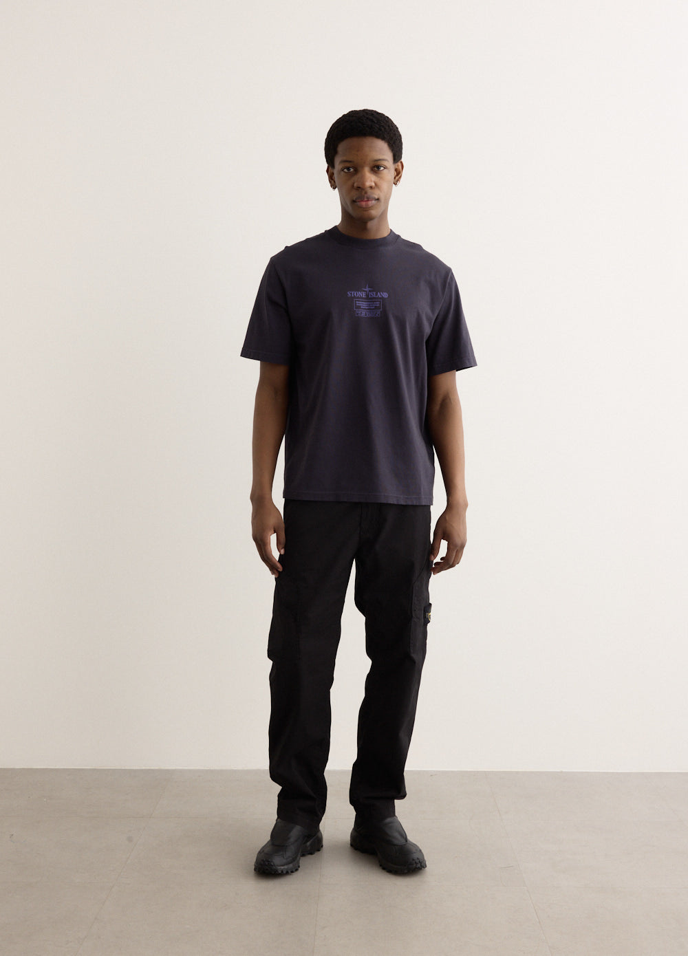 Two Tone Compass Logo Print T-Shirt