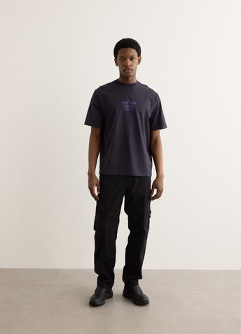 Two Tone Compass Logo Print T-Shirt