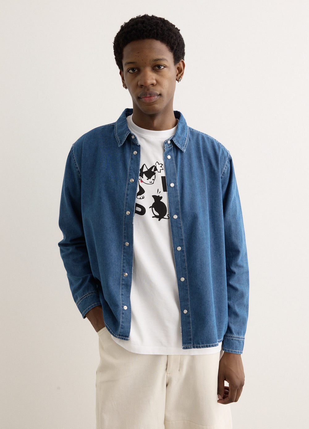 Applique Logo Denim Shirt