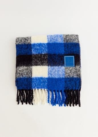 Hairy Yarn Gingham Scarf