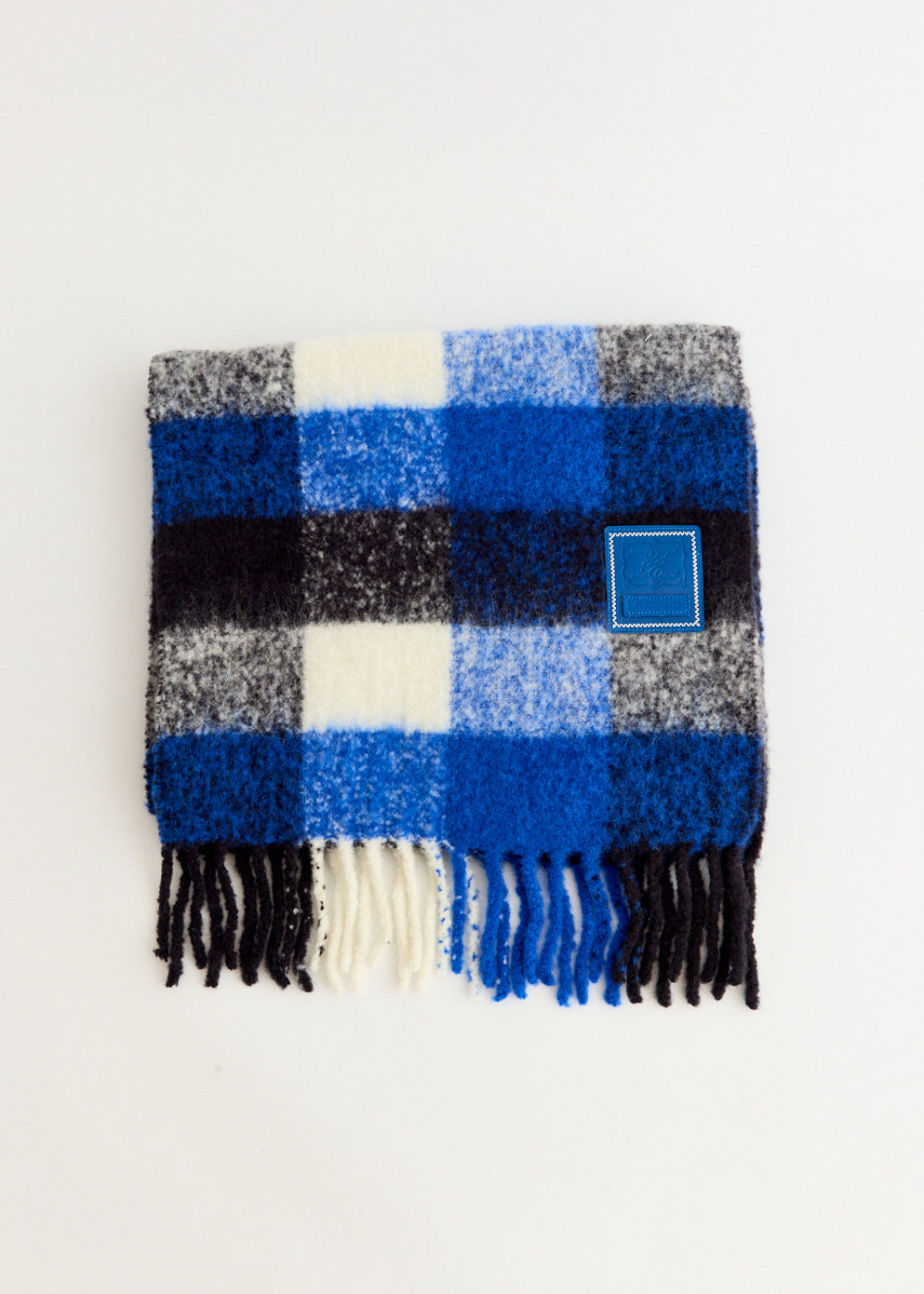 Hairy Yarn Gingham Scarf