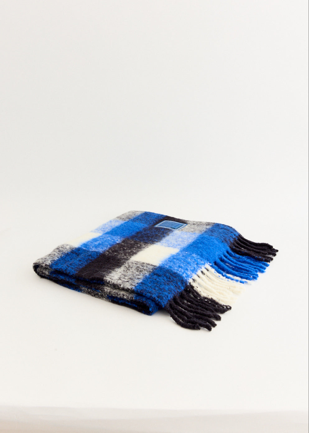 Hairy Yarn Gingham Scarf
