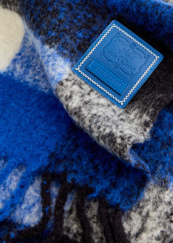Hairy Yarn Gingham Scarf