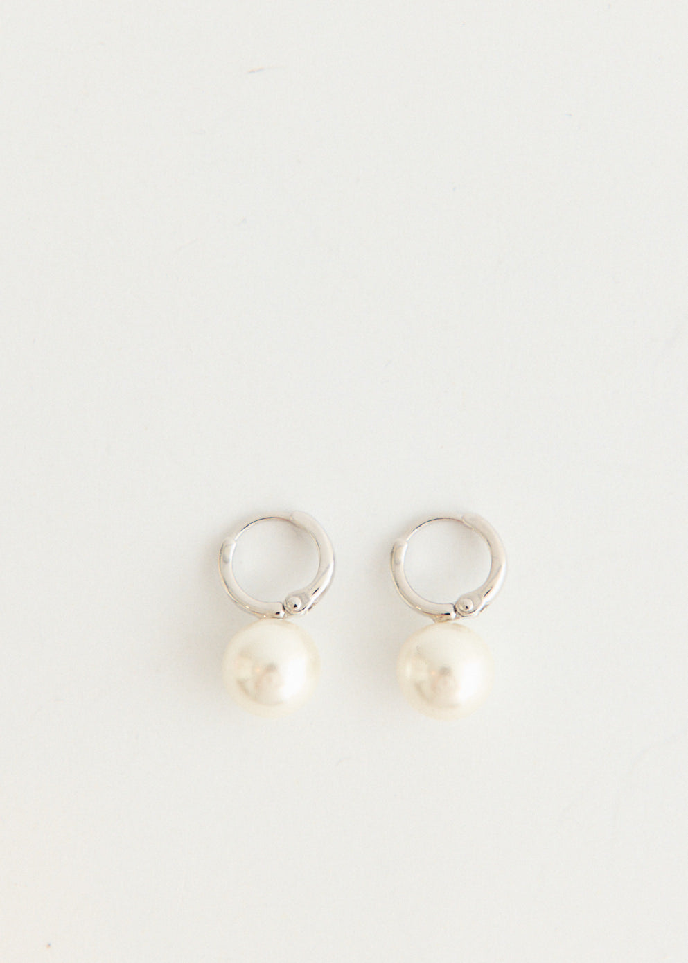Small Pearl Hoop Earrings