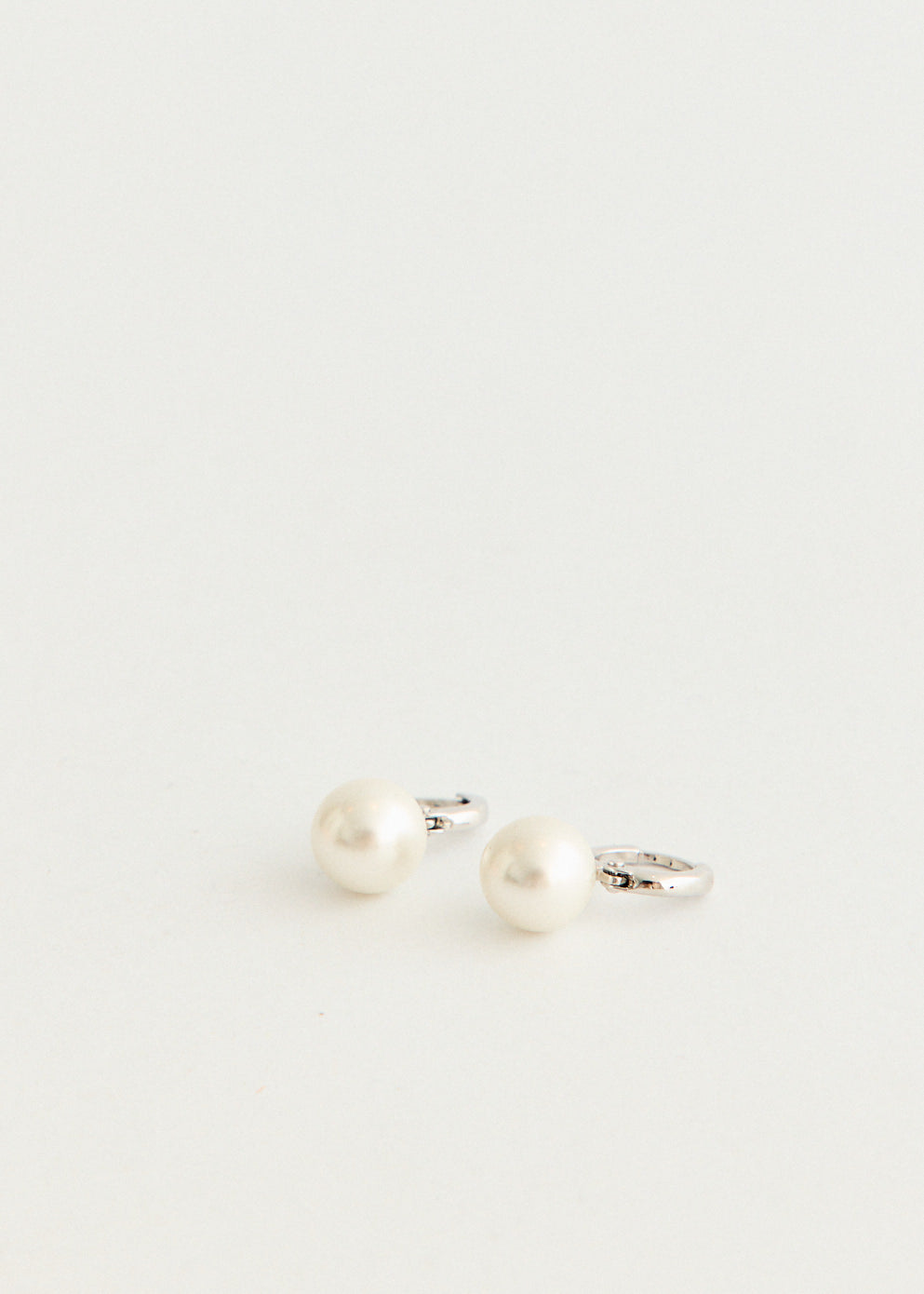 Small Pearl Hoop Earrings