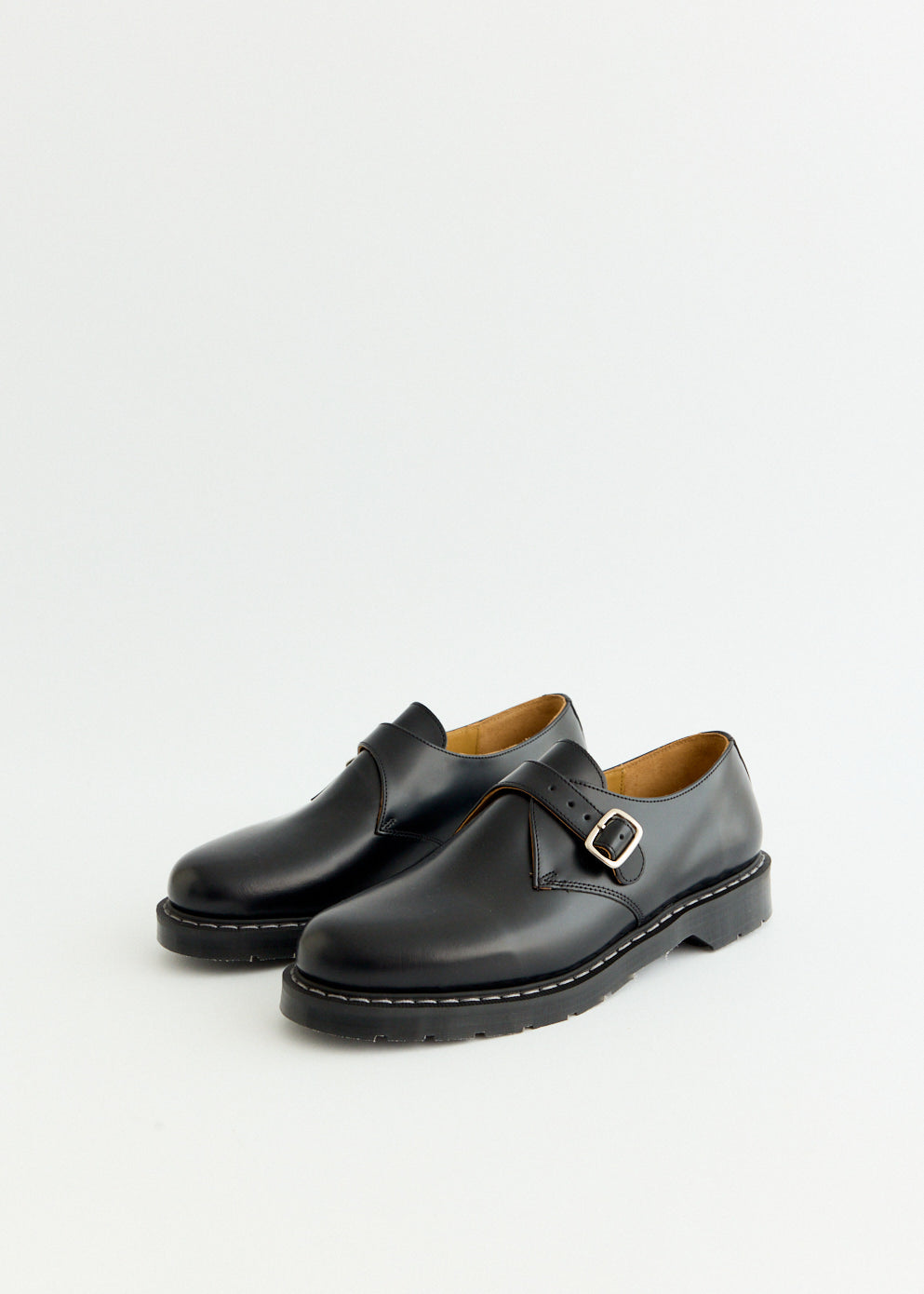 Black Hi-Shine Monk Shoes