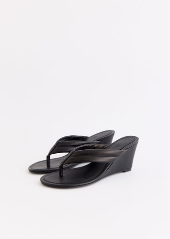Stitch Detail Thong Wedge