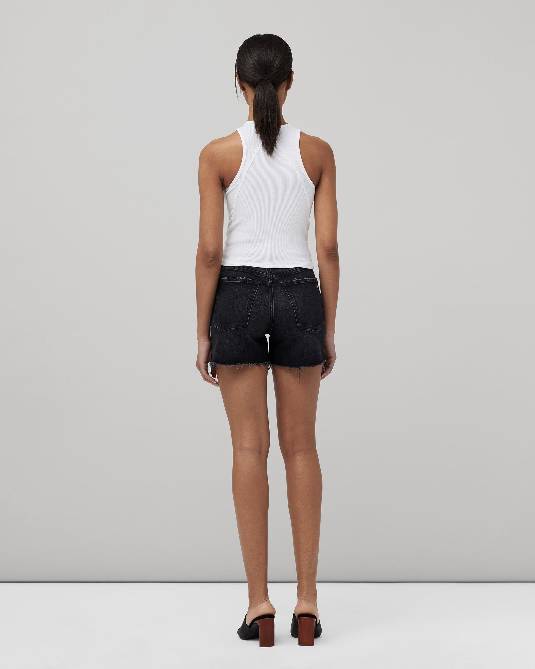 Grey cut sale off shorts