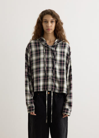 Sip Check Flannel Hooded Overshirt