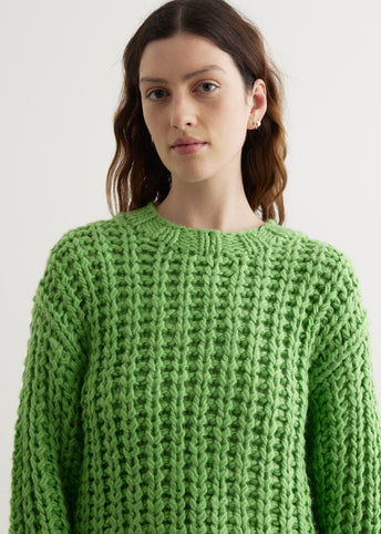 スウェット・トレーナー HUECLOSET Pigment Cotton Round Knit 25KERO244 KIRUNDO Womens Sweaters 2025 Fall Oversized Long Sleeve