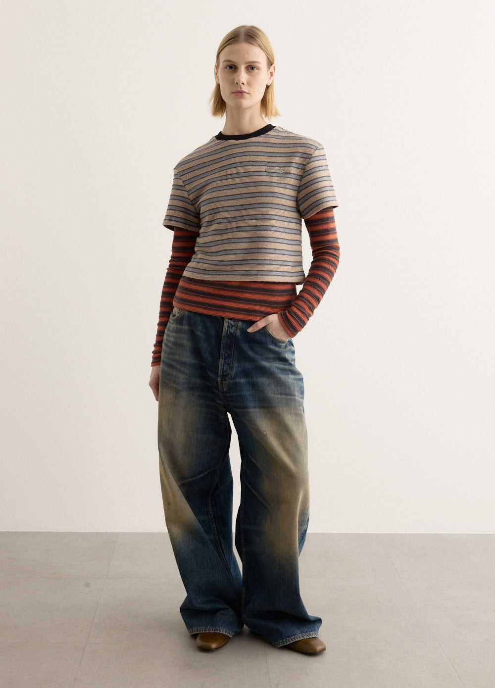Multi Stripe Long Sleeve T-Shirt