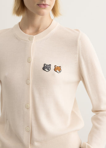 Double Bold Fox Head Patch Regular Cardigan