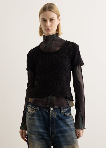 Cap Sleeve Sweater Layered Top