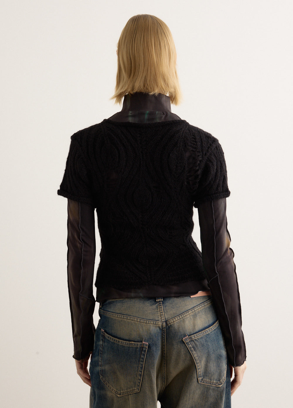 Cap Sleeve Sweater Layered Top