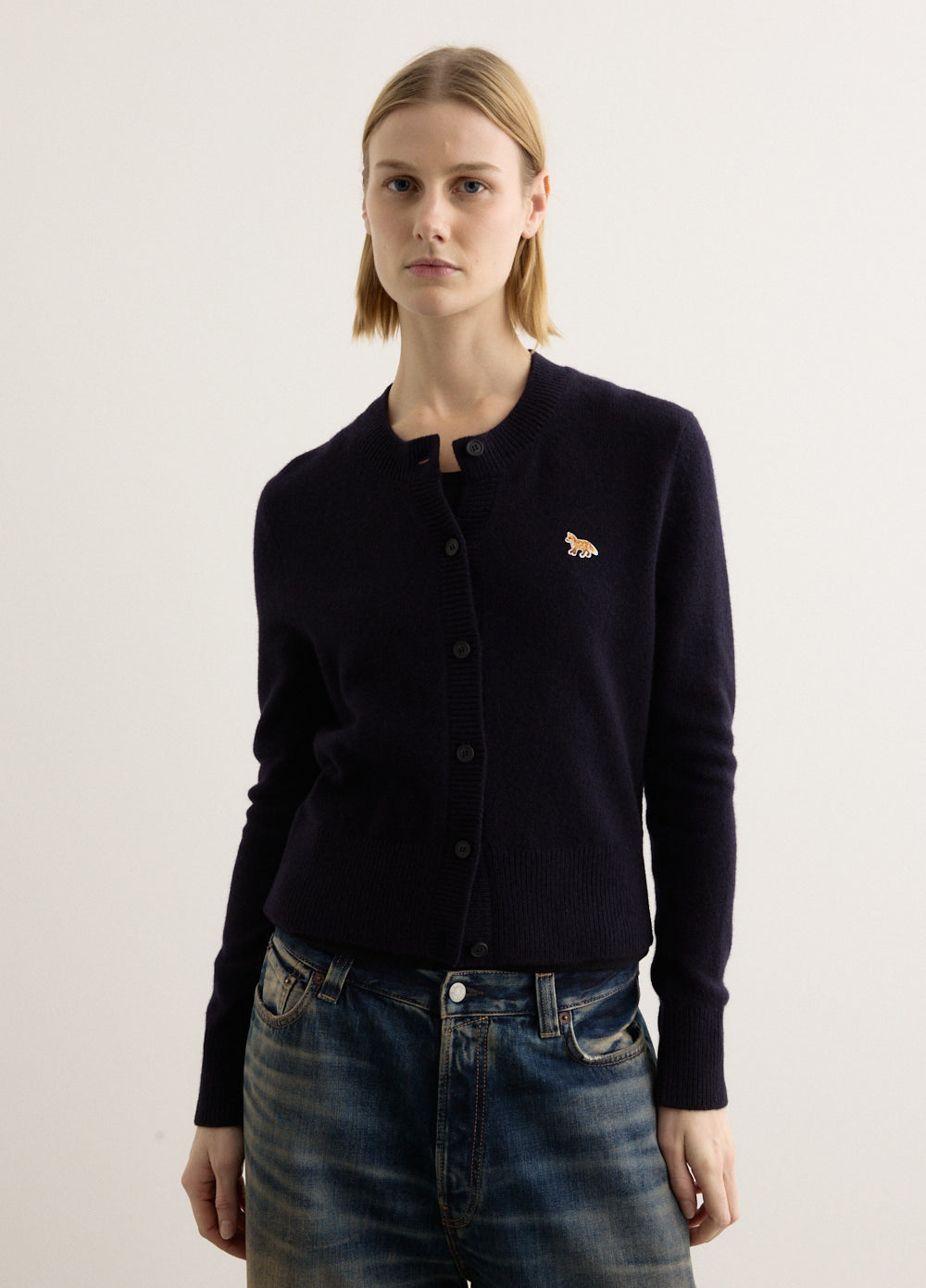 Baby Fox Patch Fitted Cardigan