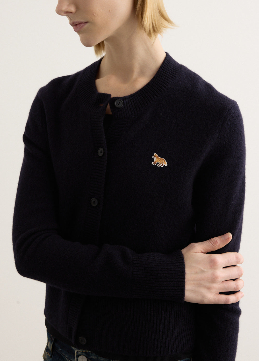 Baby Fox Patch Fitted Cardigan