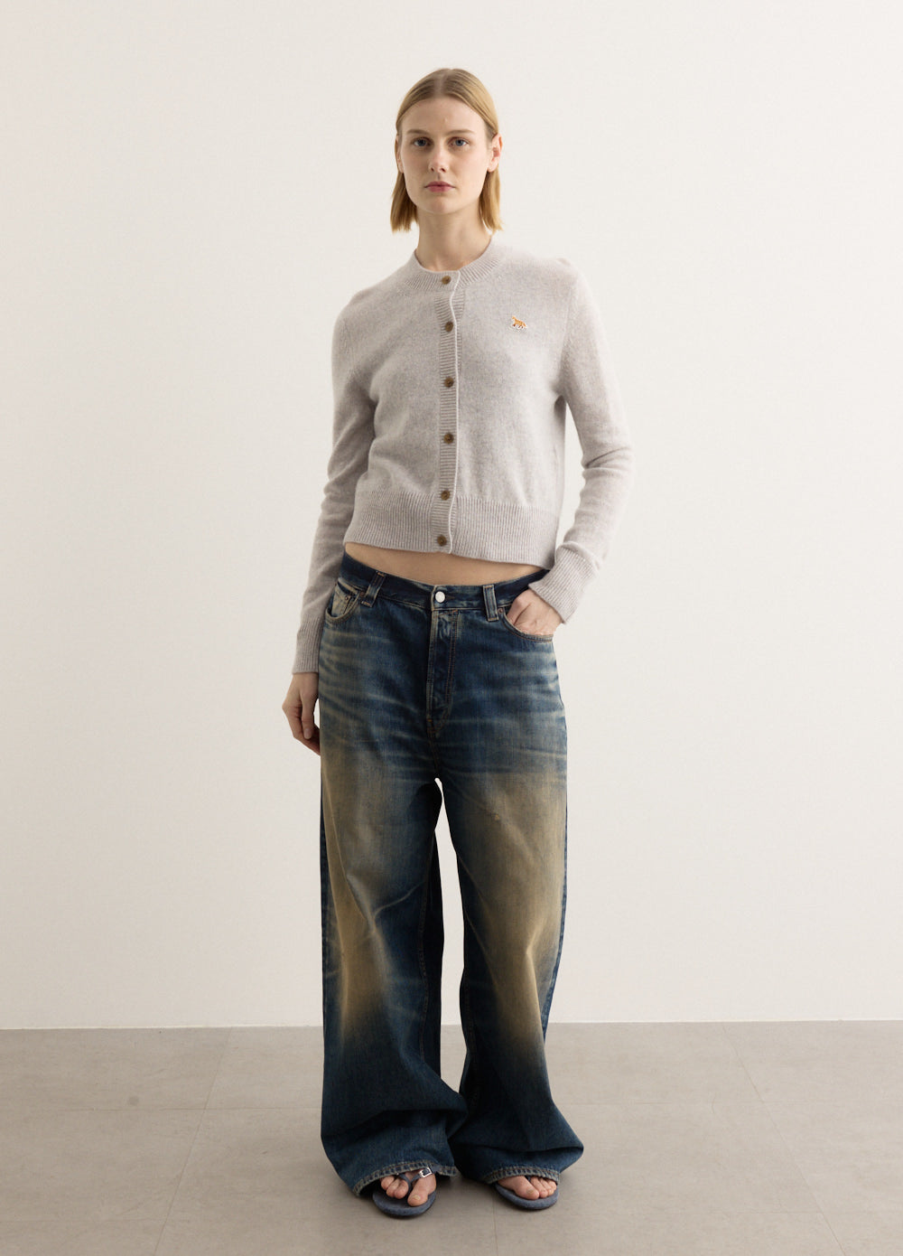 Baby Fox Patch Fitted Cardigan