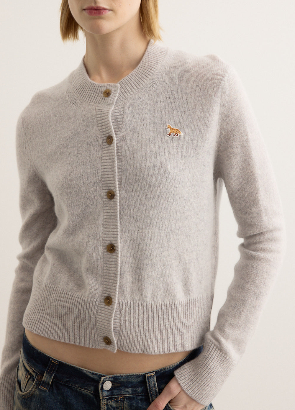 Baby Fox Patch Fitted Cardigan