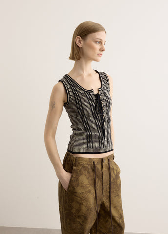 Lace Up Knitted Vest