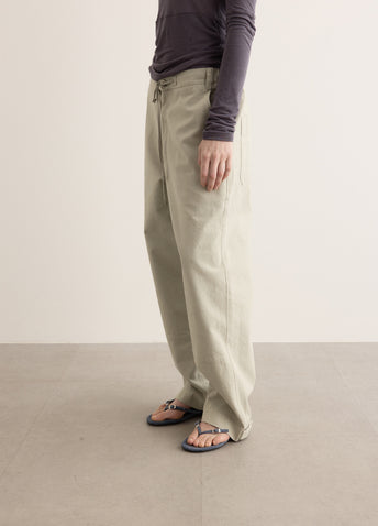 Washed Cotton Wide Pants