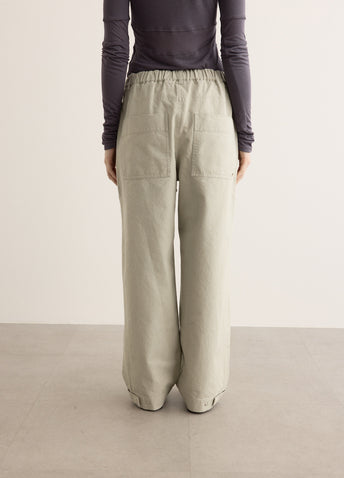 Washed Cotton Wide Pants