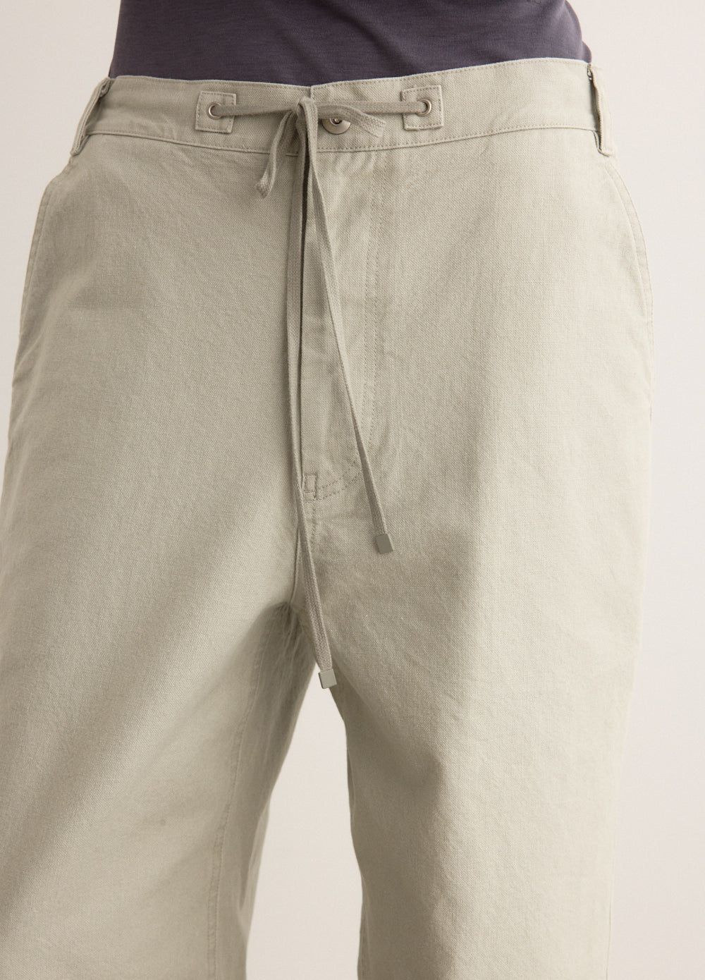 Washed Cotton Wide Pants