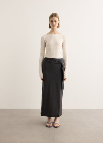 Belted Maxi Skirt