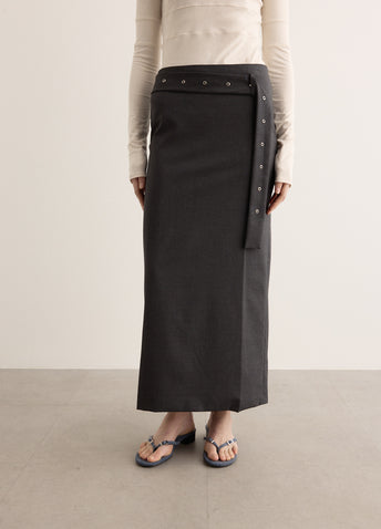 Belted Maxi Skirt