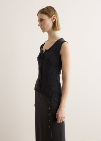 Lace Up Knitted Vest