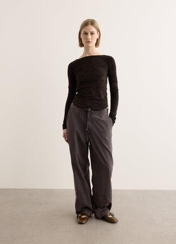 Velvet Corset Point Sleeve Top