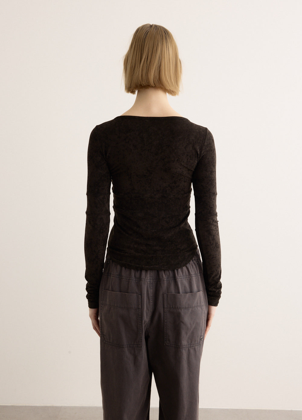 Velvet Corset Point Sleeve Top