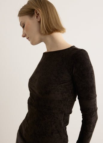 Velvet Corset Point Sleeve Top