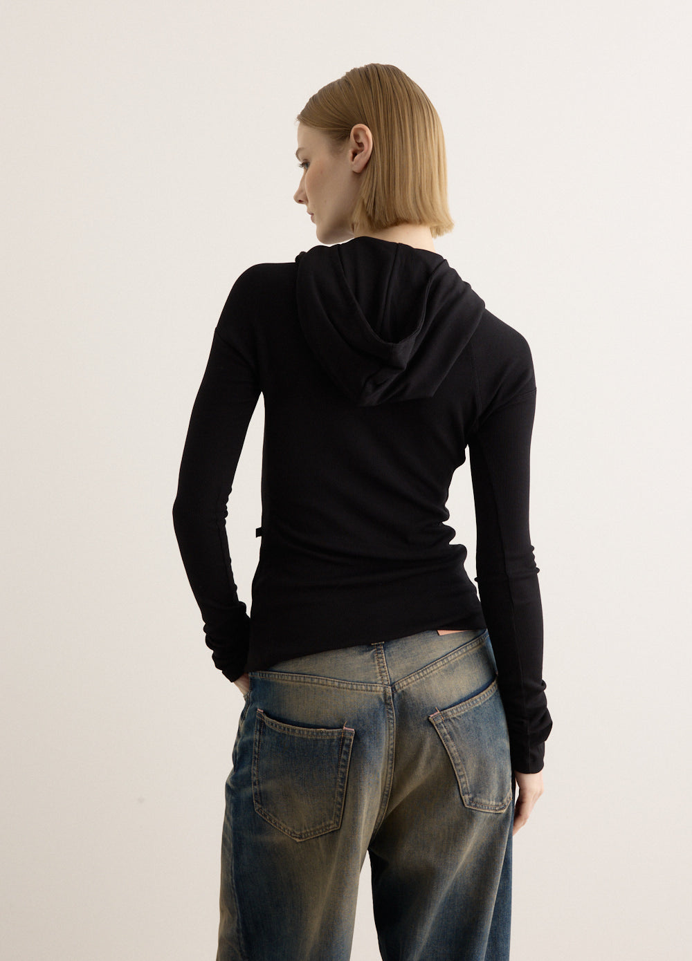 【LOW CLASSIC】 BUTTON UP HOODIE black LOW CLASSIC