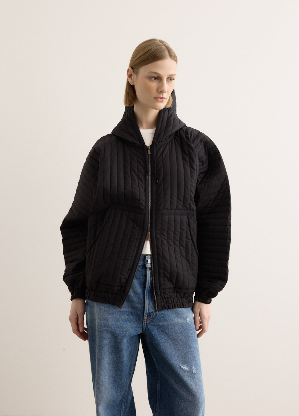 Taped Quilted Hoody