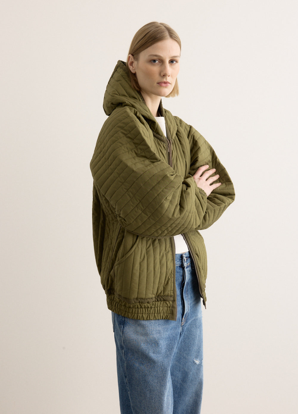 Taped Quilted Hoody