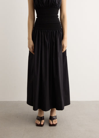 Cotton Rib Maxi Skirt
