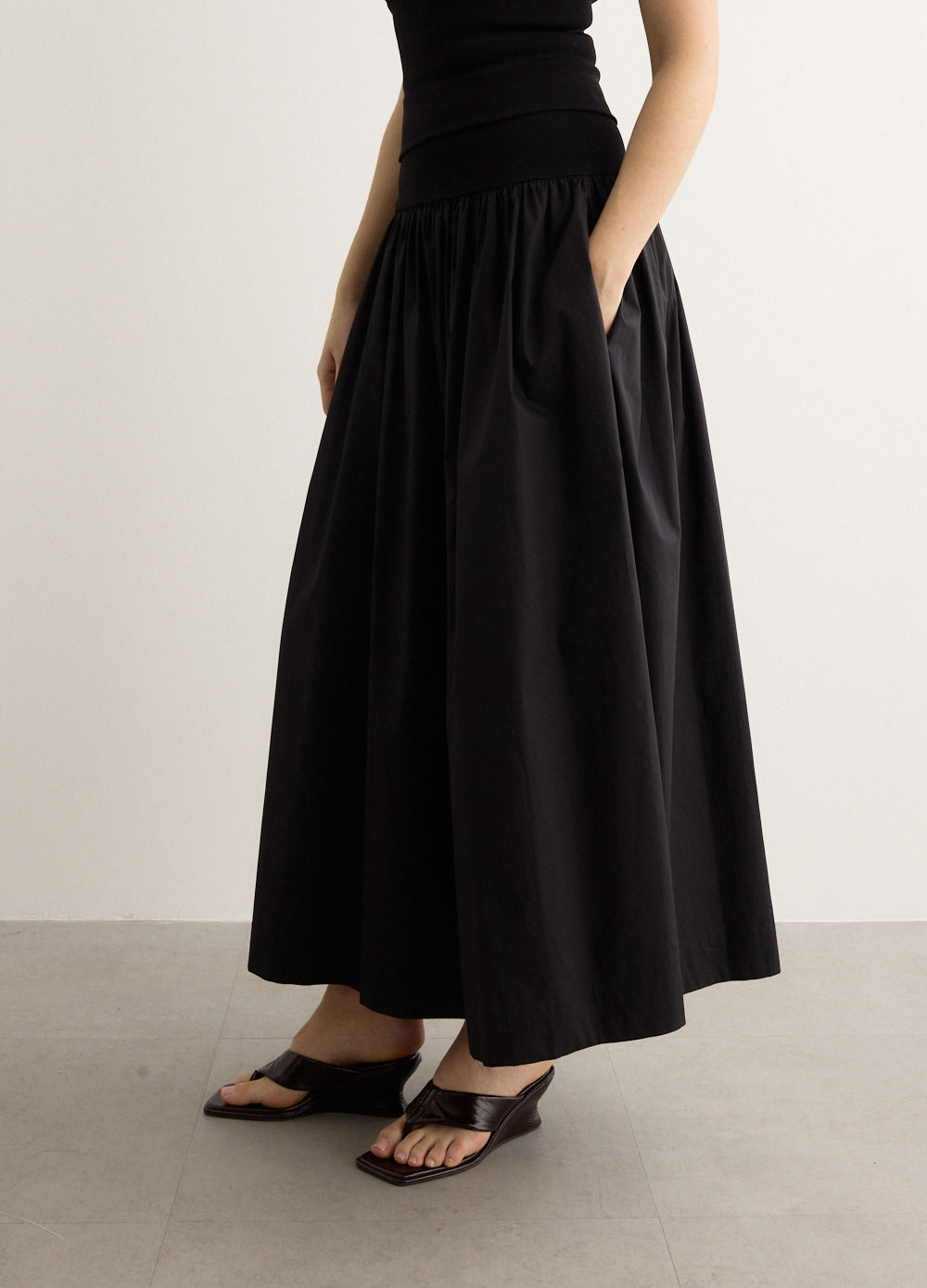 Cotton Rib Maxi Skirt