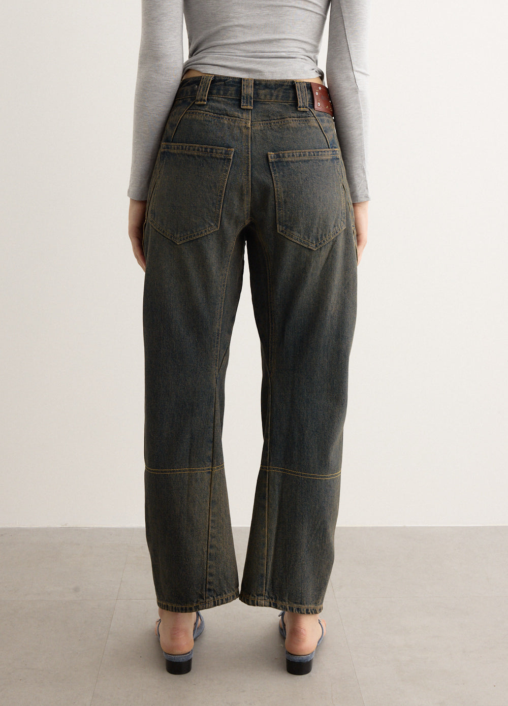 Unisex Twisted Zipper Pocket Jeans