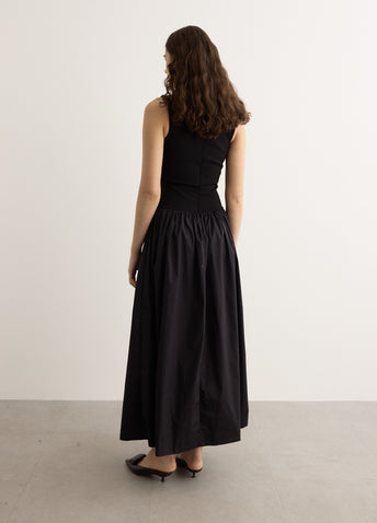 V Knit Cotton Dress