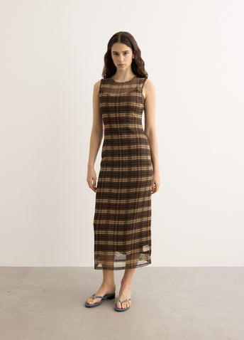 Silk Mesh Maxi Dress