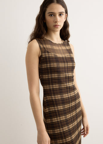 Silk Mesh Maxi Dress