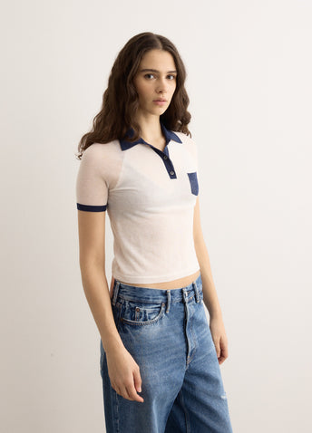 Short Sleeve V-Neck Sweater