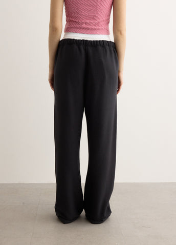 Wide Leg Sweatpants With Exposed Brief