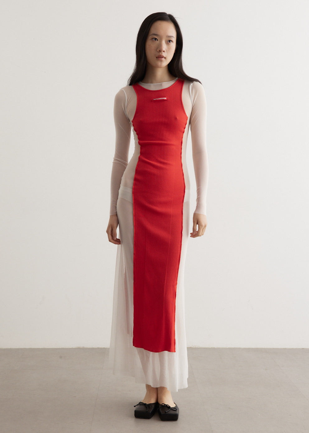 Jean Paul Gaultier - Mesh Long Dress With Rib - Dress,Specials : American Fashion Style Bags On Sale Jean Paul Gaultier - Mesh Long Dress With Rib - Dress,Specials : American Fashion Style Bags On Sale