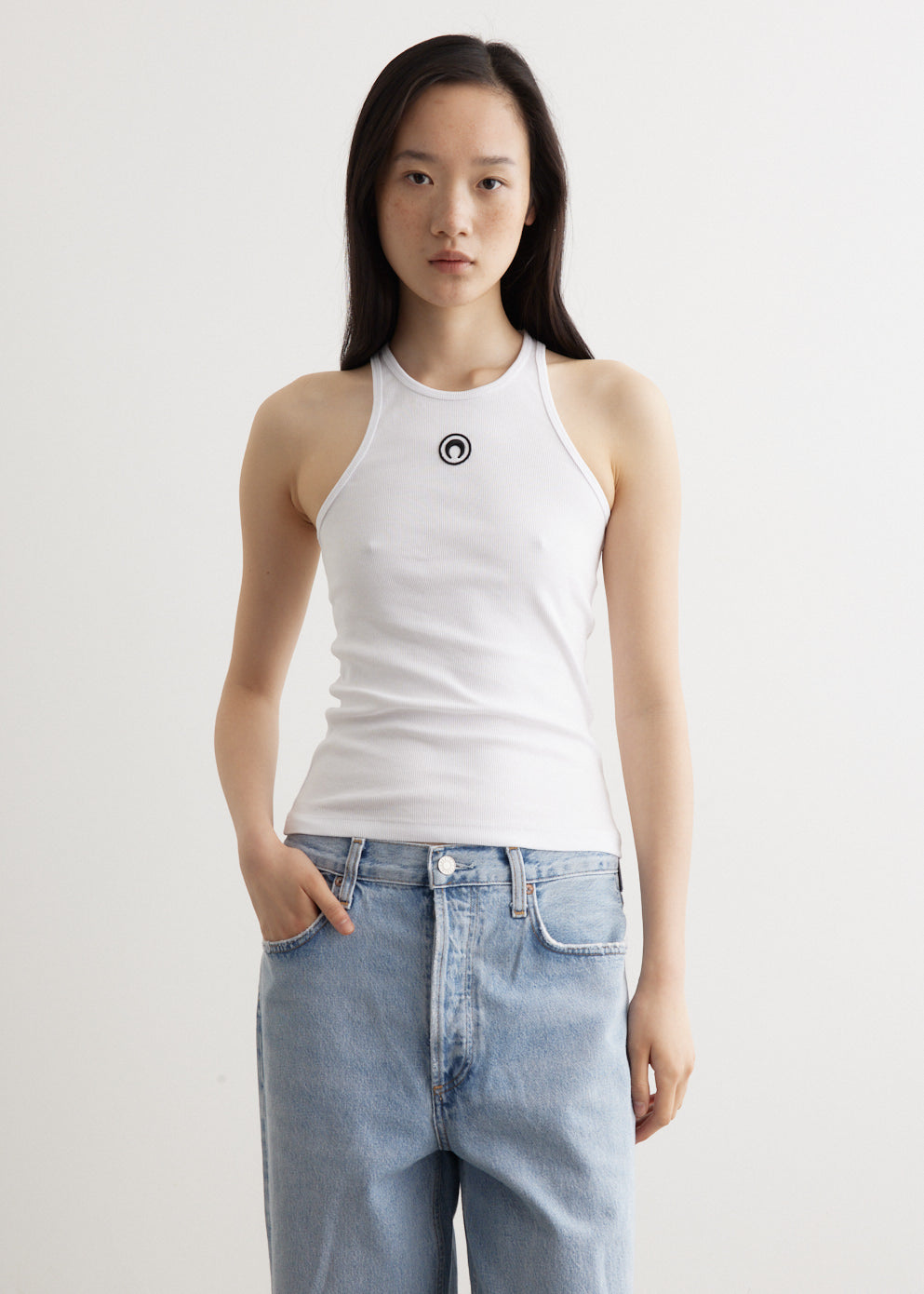 YORI Rib Backfit Tanktop - Cream