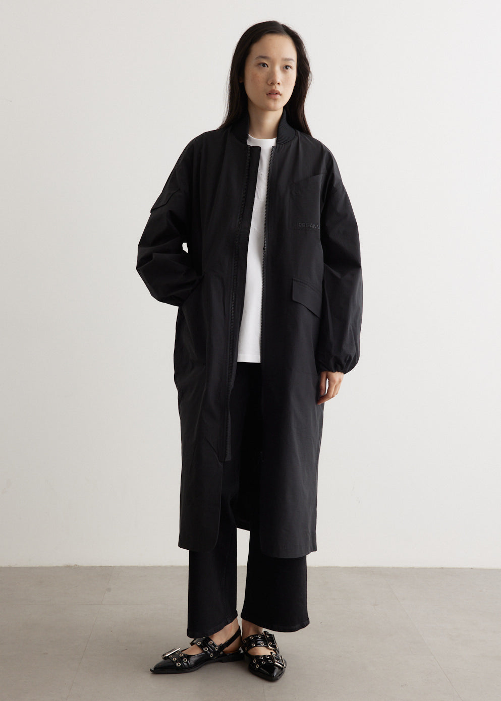 Ganni - Tech Seersucker Oversized Shell Coat - Coat,Specials : American Fashion Style Bags On Sale Ganni - Tech Seersucker Oversized Shell Coat - Coat,Specials : American Fashion Style Bags On Sale
