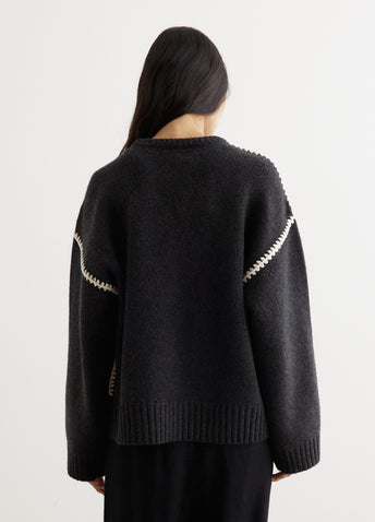 Embroidered Wool Cashmere Knit