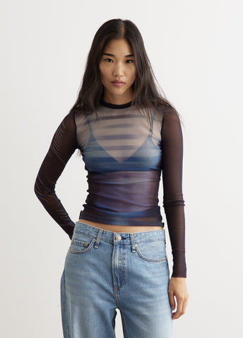 Mesh Crew Neck Top