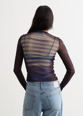 Mesh Crew Neck Top